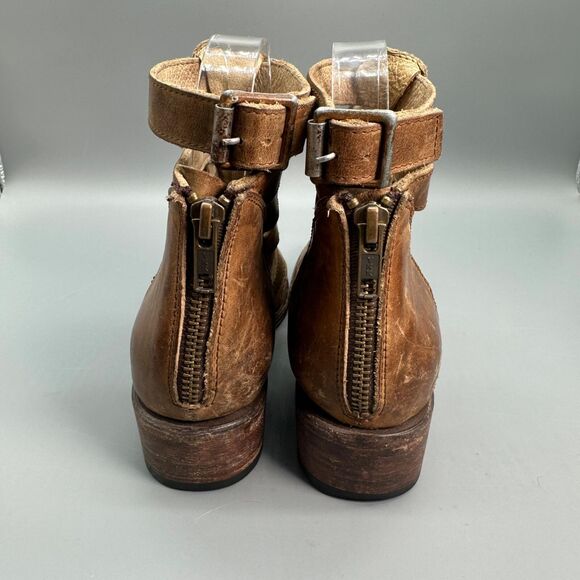 Freebird By Steven Stone Cutout Bootie Womens 6 Brown Shoe Strappy Buckled Boot - Picture 3 of 9